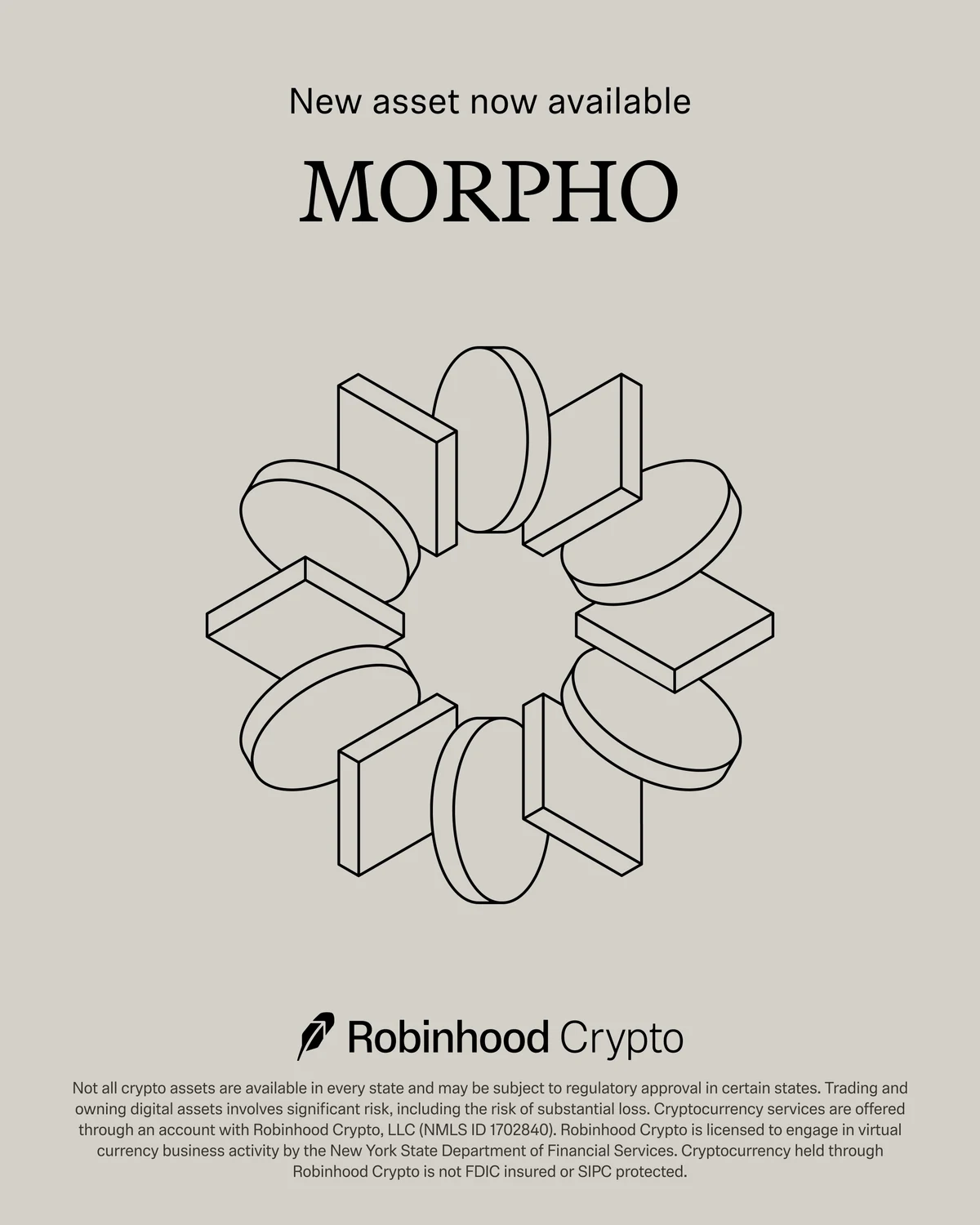 New asset now available to trade on Robinhood Crypto — public x-twitter post media curated for social post design inspiration.