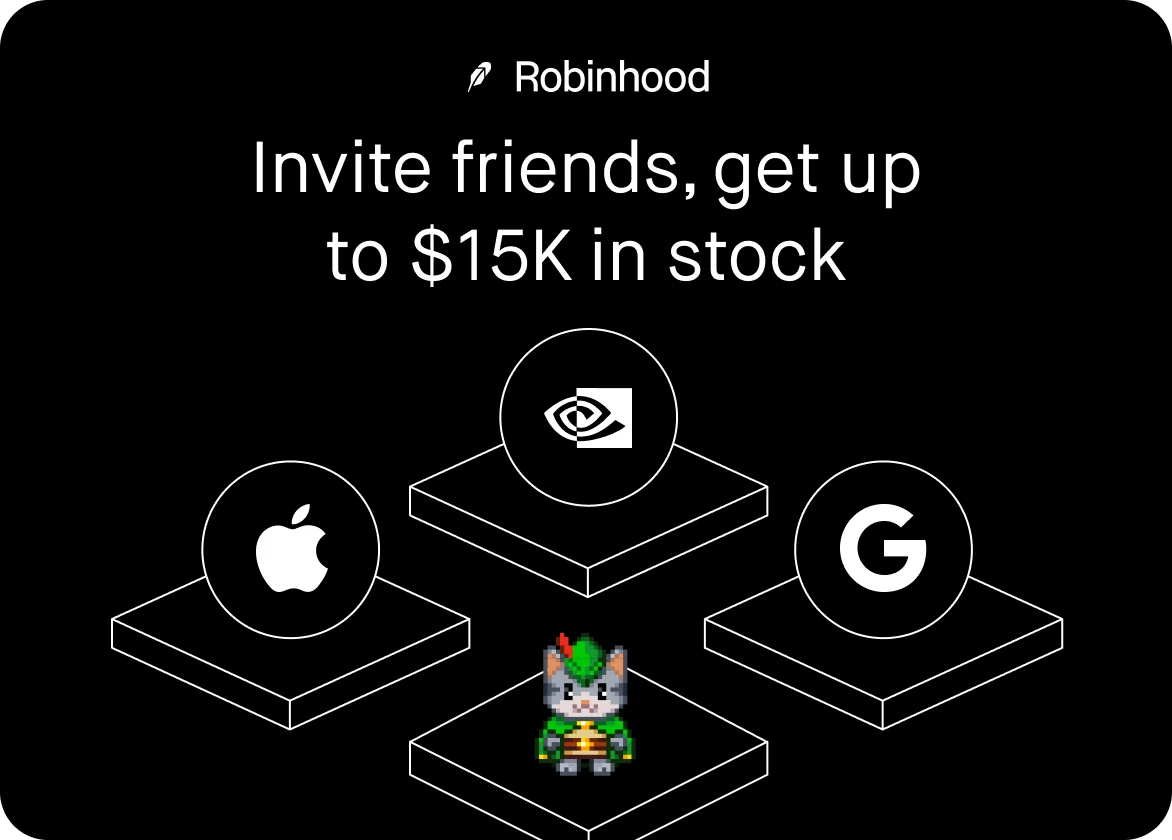 Invite friends, get up to $15K in stock | Robinhood — public x-twitter post media curated for social post design inspiration.