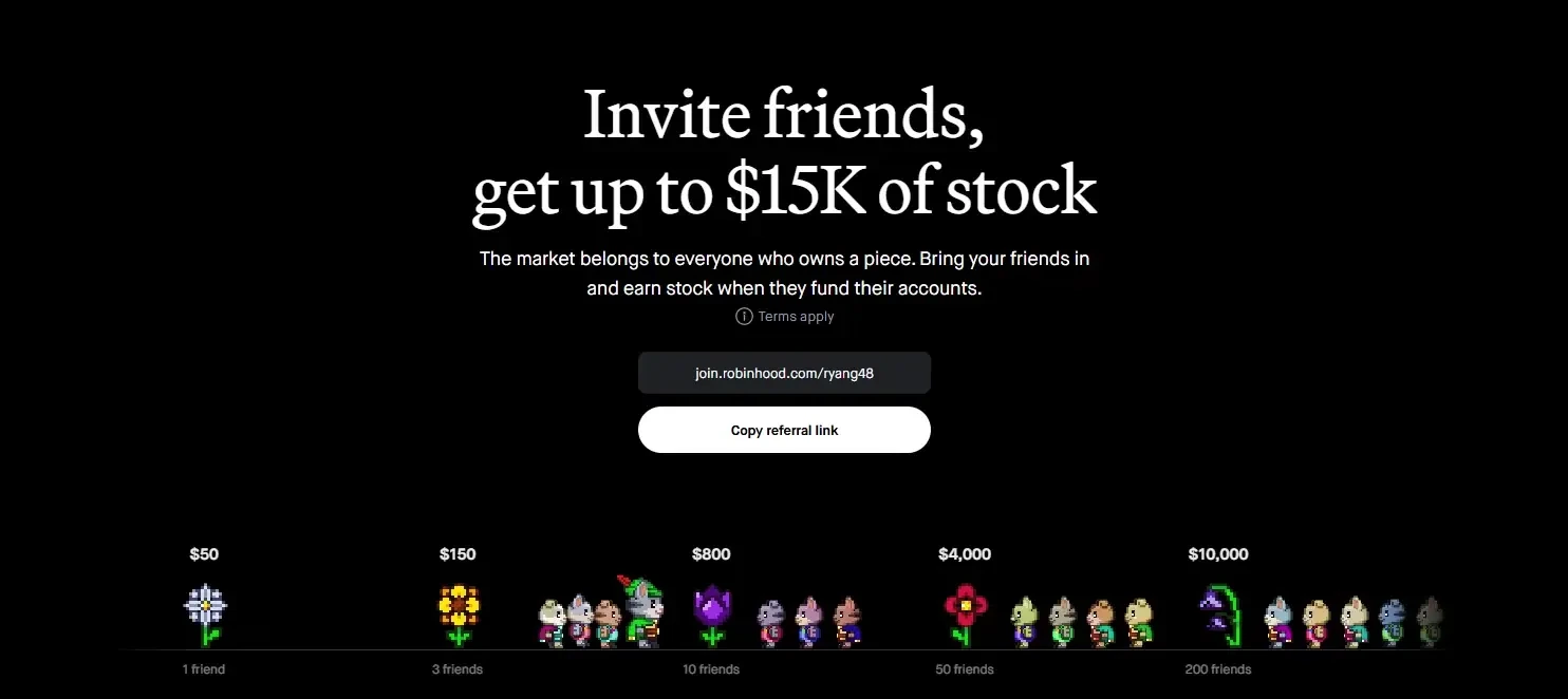 Ryan G: Robinhood has updated their Referral Page with a new animation — public x-twitter post media curated for social post design inspiration.