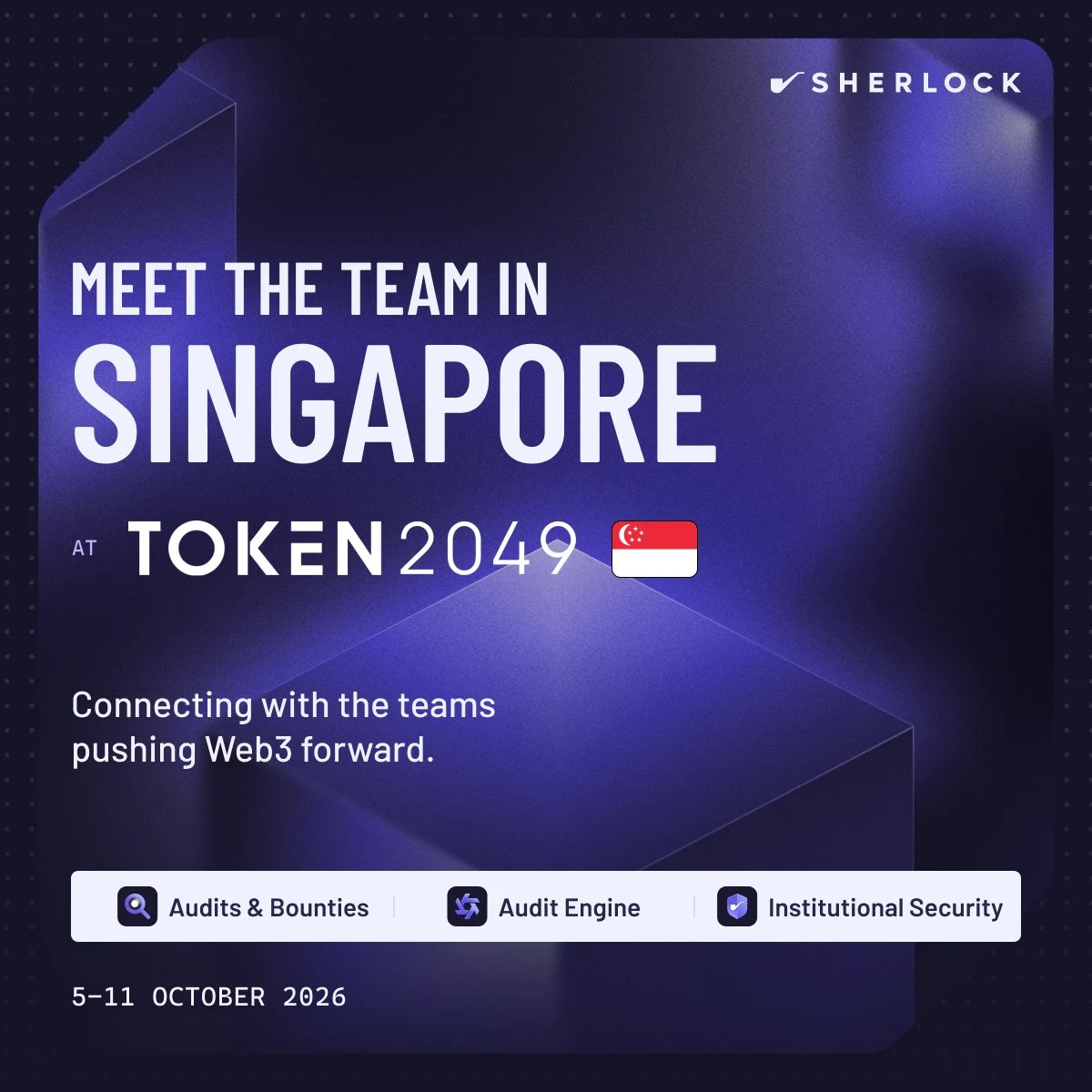 The Sherlock team is heading to TOKEN2049 Singapore — public x-twitter post media curated for social post design inspiration.