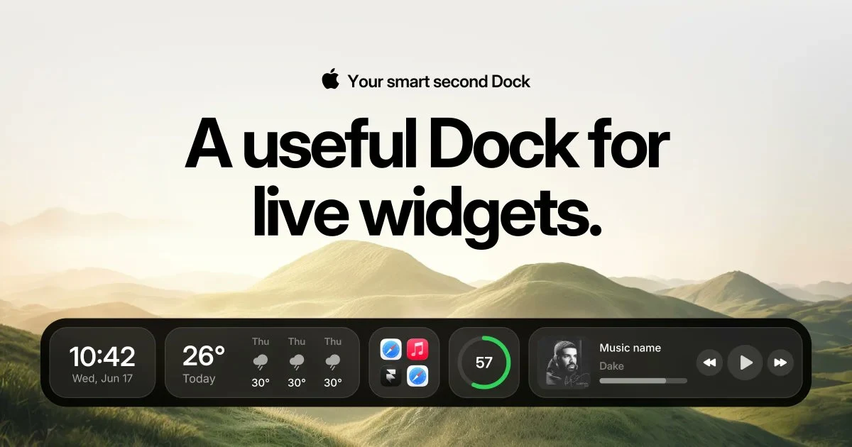 CoolDock — Smart Second Dock with Live Widgets for Mac — public x-twitter post media curated for social post design inspiration.
