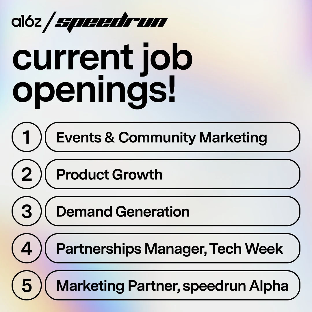 Speedrun: We are HIRING — public x-twitter post media curated for social post design inspiration.