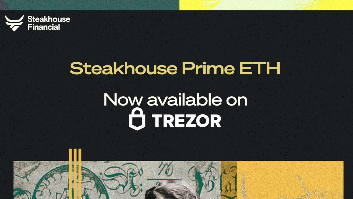Steakhouse Financial: Steakhouse Prime ETH vault is now available on @Trezor Suite — public x-twitter post media curated for social post design inspiration.