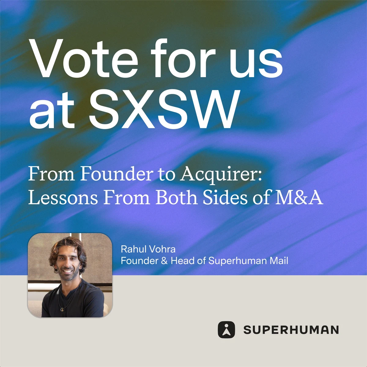 Superhuman: AI has accelerated mergers and acquisitions — public x-twitter post media curated for social post design inspiration.