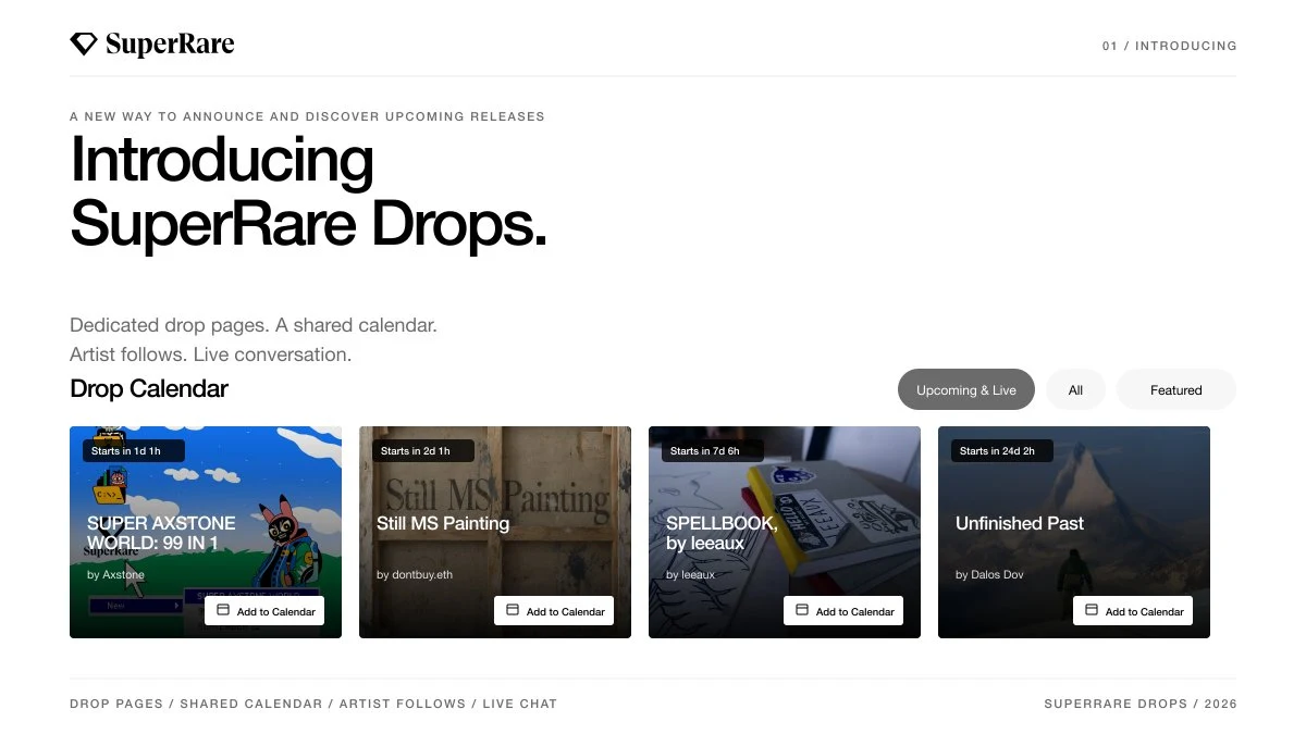 SuperRare Drops — public x-twitter post media curated for social post design inspiration.