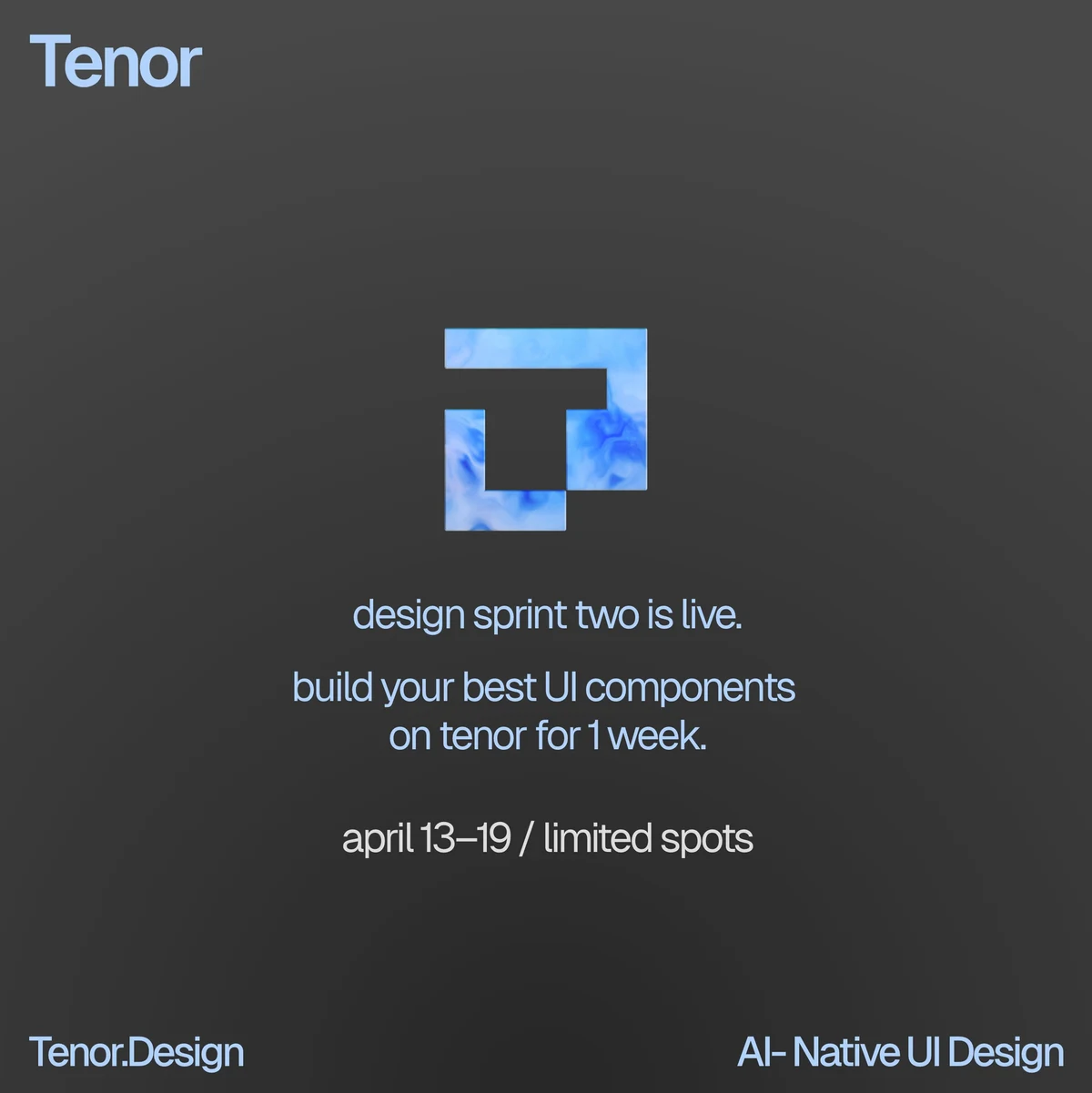 Tenor: design sprint two is live — public x-twitter post media curated for social post design inspiration.