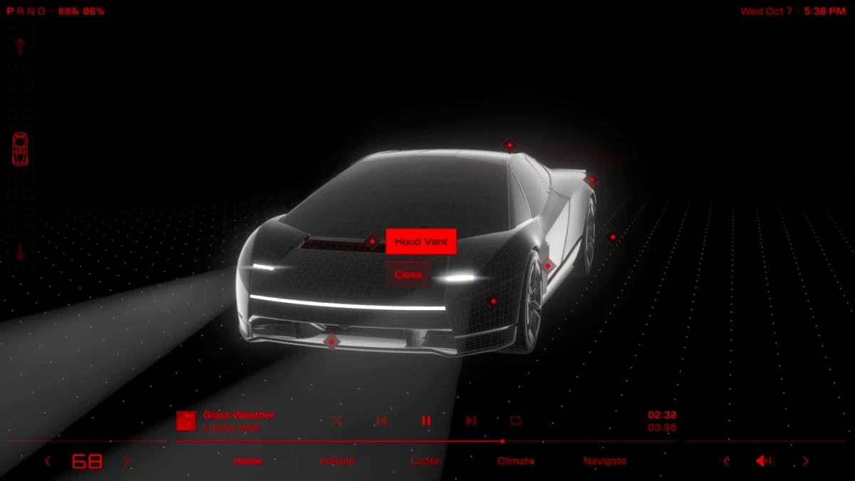 Tesla: Inspired by fighter jet cockpits, Roadster’s interface was designed
