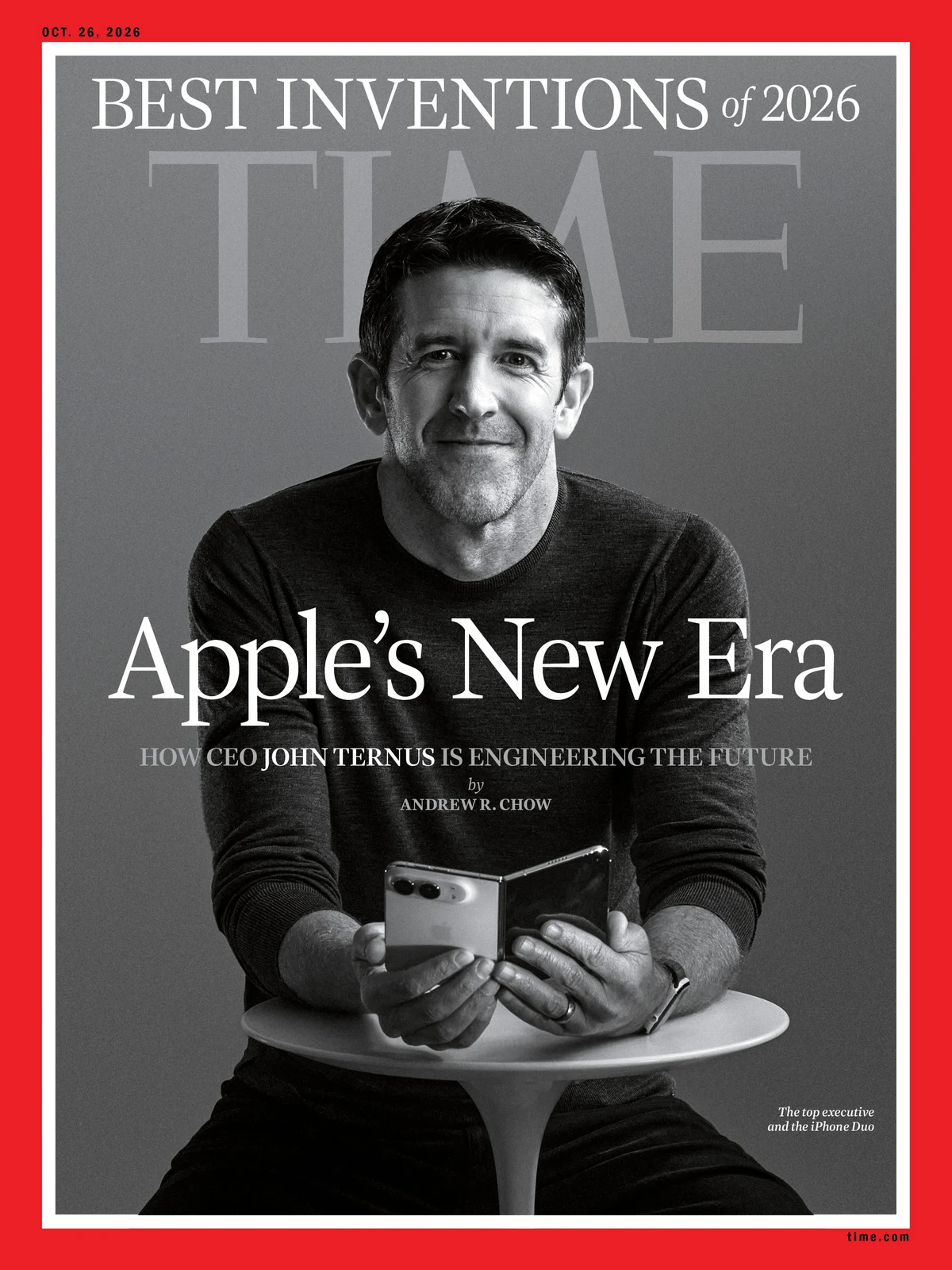 Apple’s new CEO, John Ternus, is on the cover of TIME’s 2026 Best — public x-twitter post media curated for social post design inspiration.