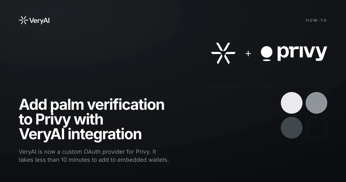 VeryAI: Fun weekend dev project: Add palm verification to your @privy_io app — public x-twitter post media curated for social post design inspiration.