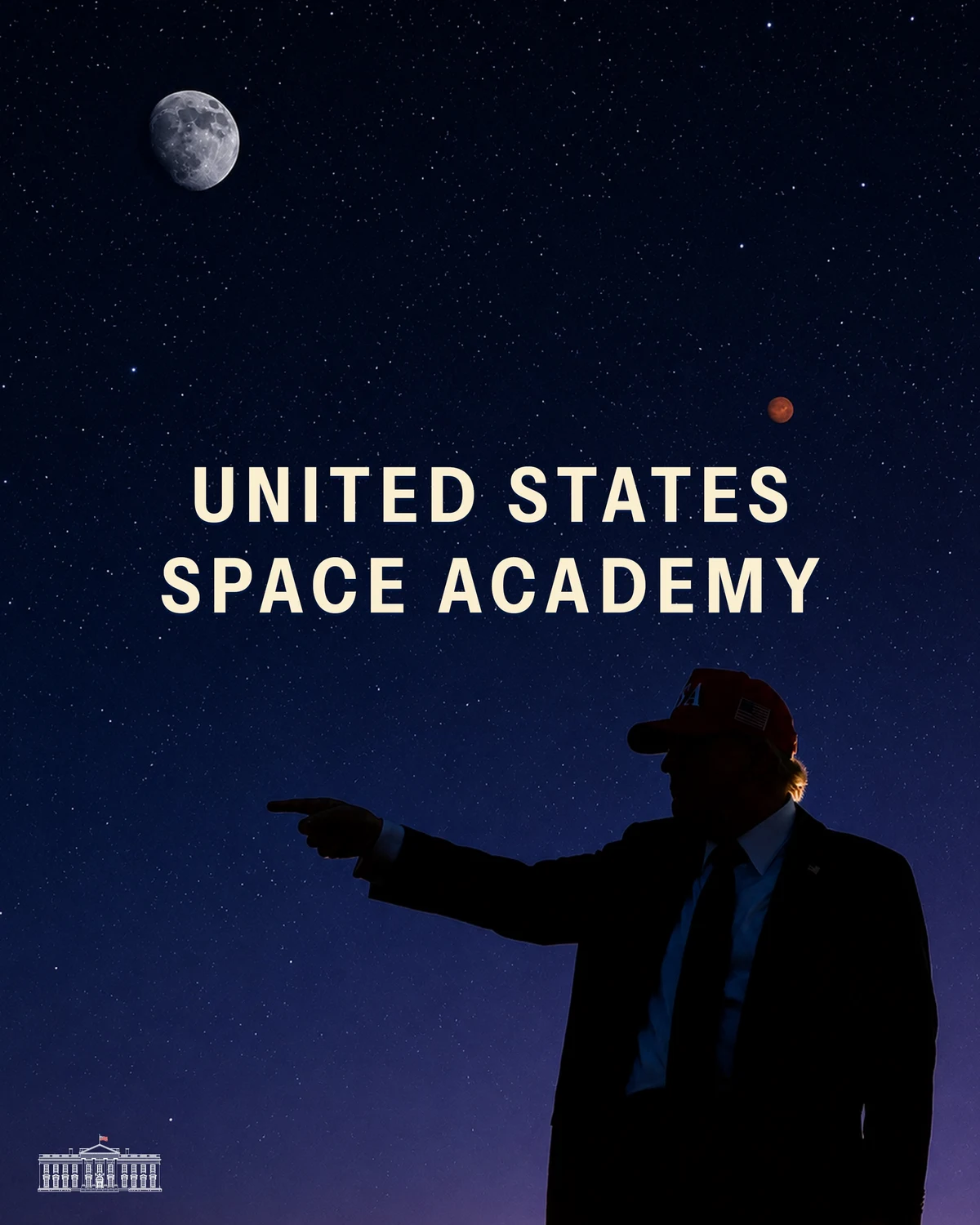 The White House: Pioneering the next frontier — public x-twitter post media curated for social post design inspiration.