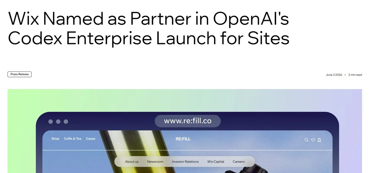 @Wix is now an official partner in @OpenAI 's Codex Enterprise launch — public x-twitter post media curated for social post design inspiration.