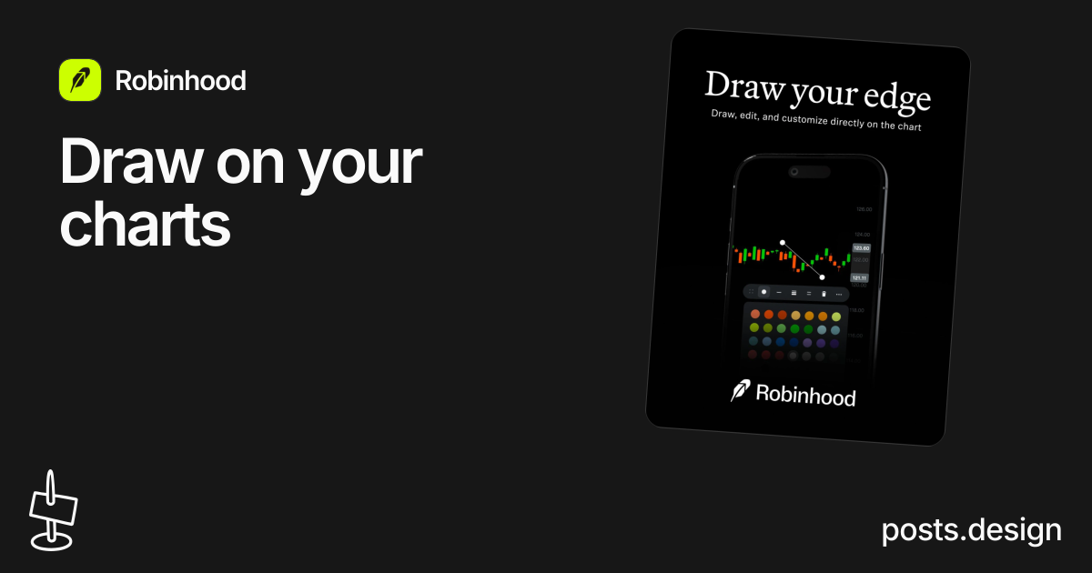 Robinhood: Draw on your charts — social post design example