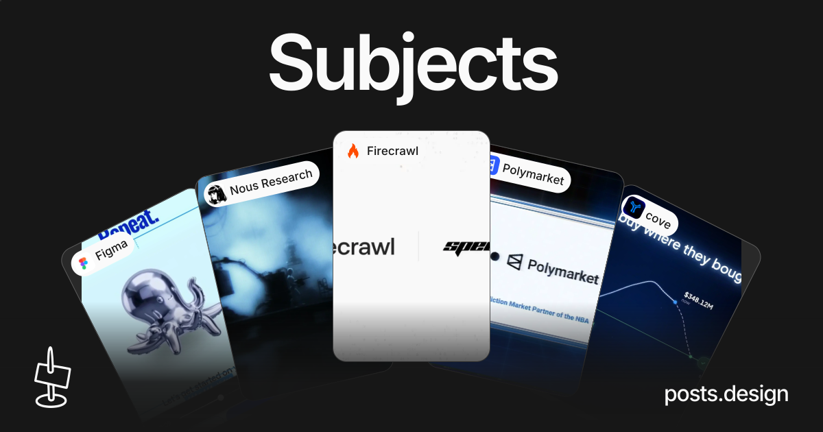 Social media post examples by subject — posts.design