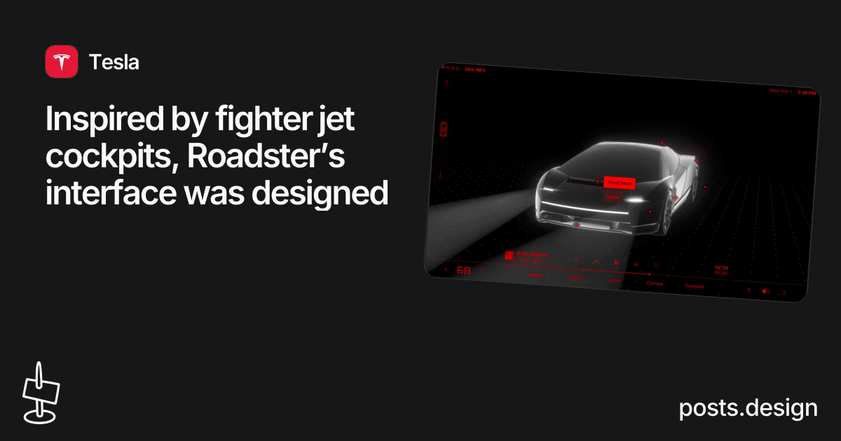 Tesla: Inspired by fighter jet cockpits, Roadster’s interface was ...